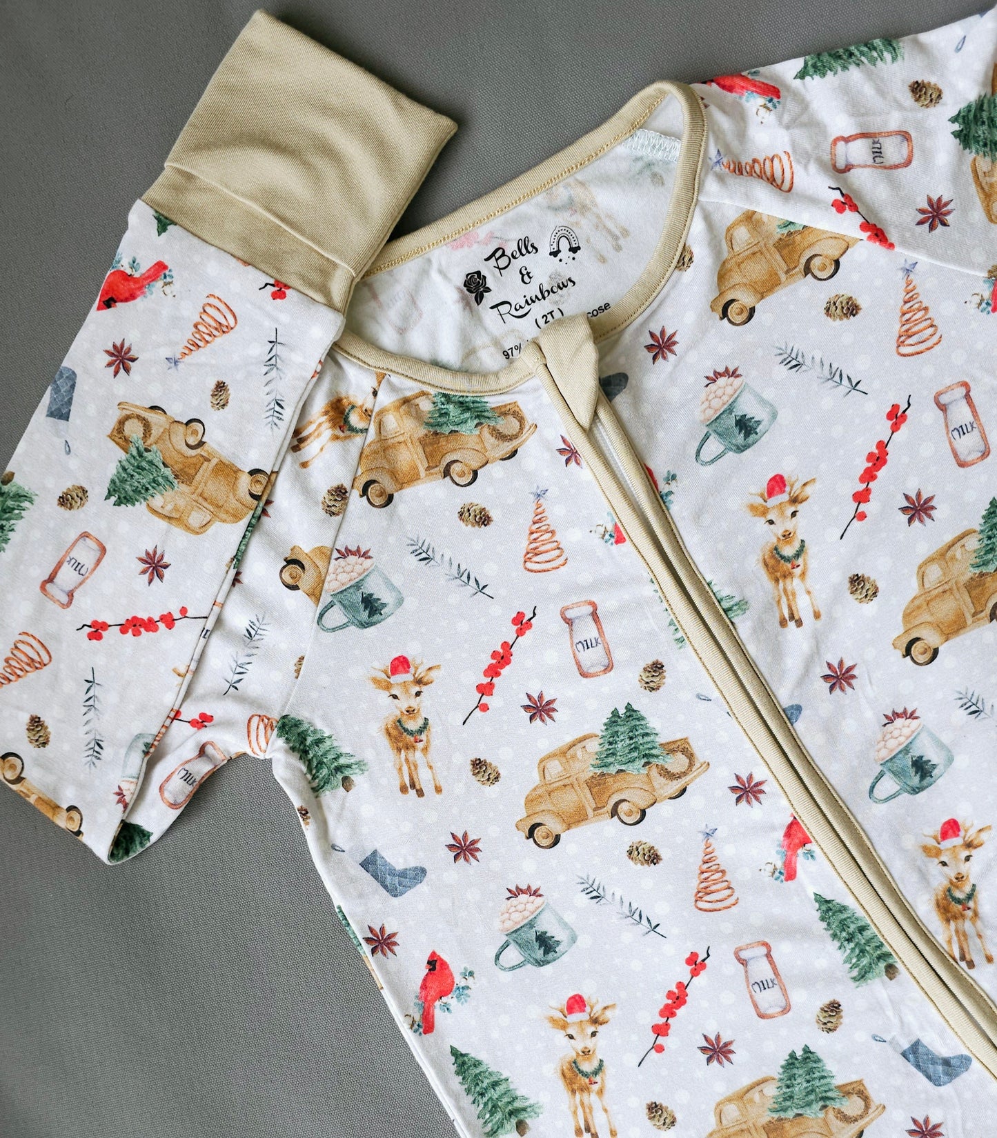 Holly Bells Convertible Footie Pajama