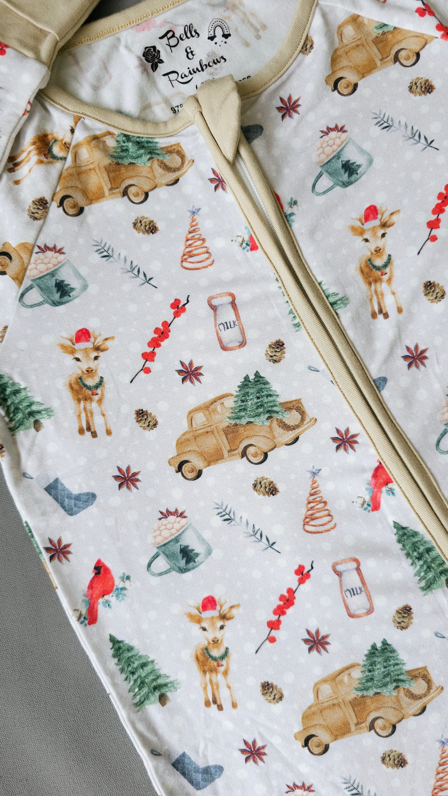 Holly Bells Convertible Footie Pajama