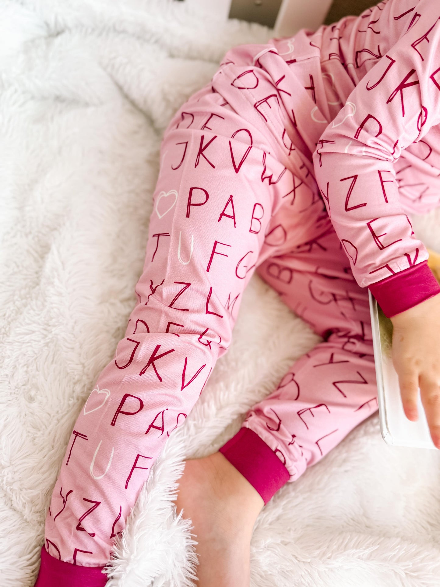 I <3 U ABC 2pc Bamboo Pajamas - Berry