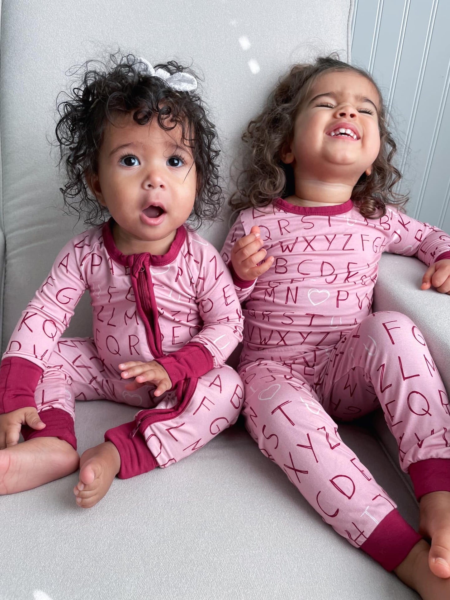 I <3 U ABC 2pc Bamboo Pajamas - Berry