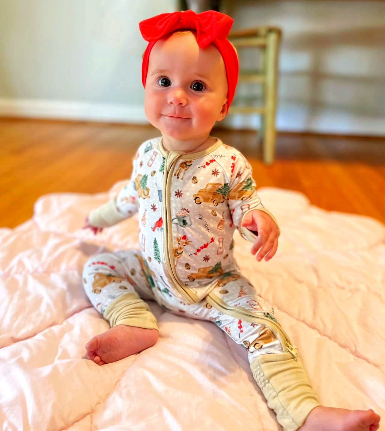 Holly Bells Convertible Footie Pajama