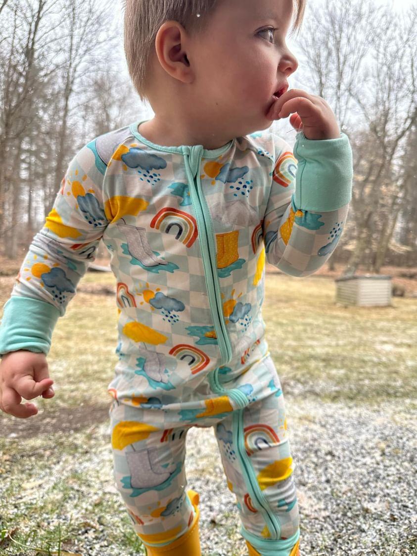 Splashing In The Rain Convertible Footie Pajama
