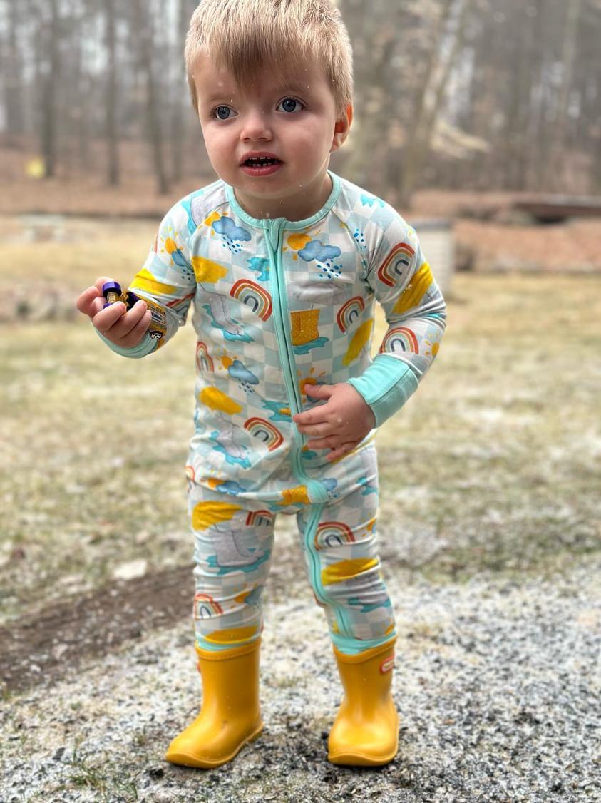 Splashing In The Rain Convertible Footie Pajama