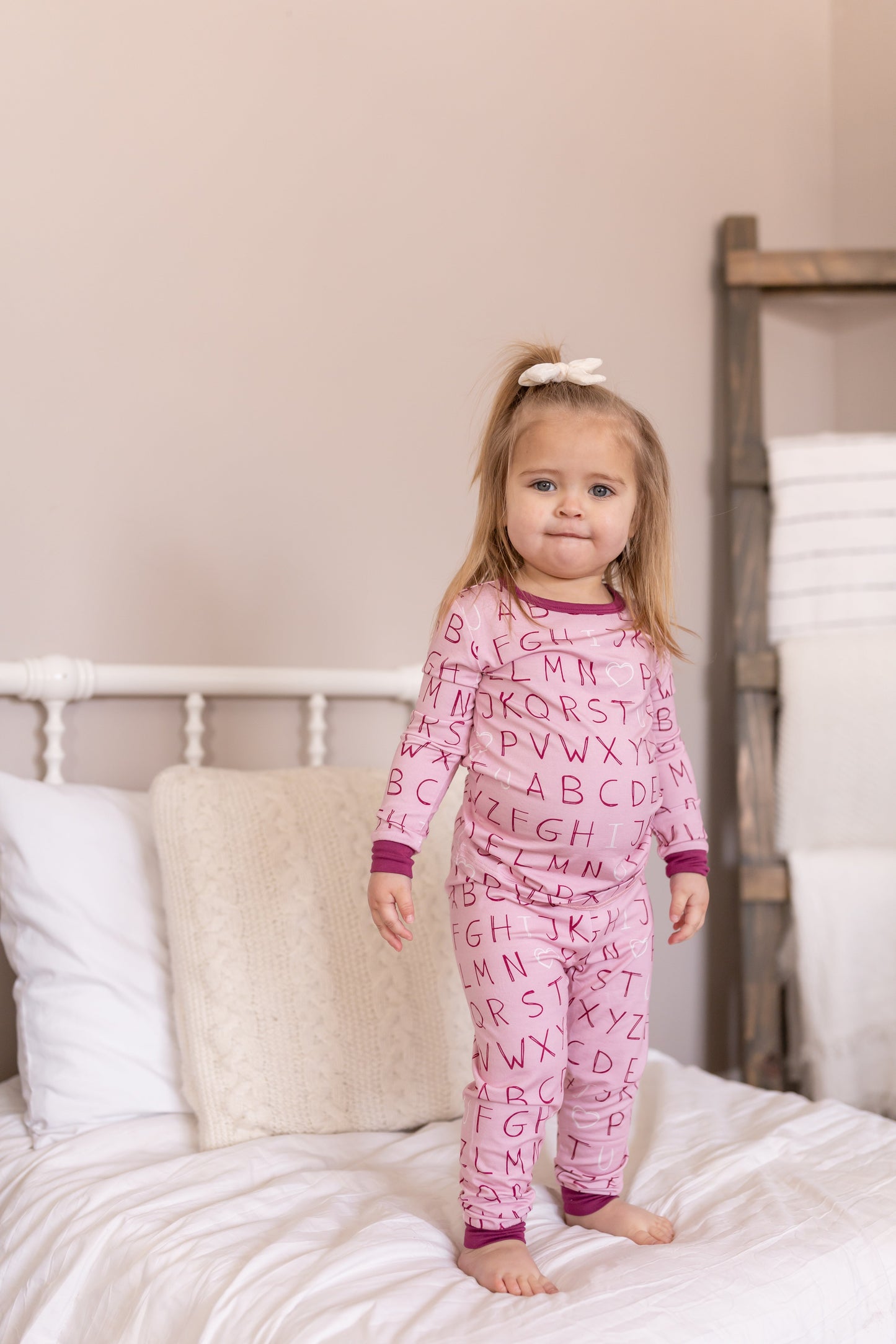 I <3 U ABC 2pc Bamboo Pajamas - Berry