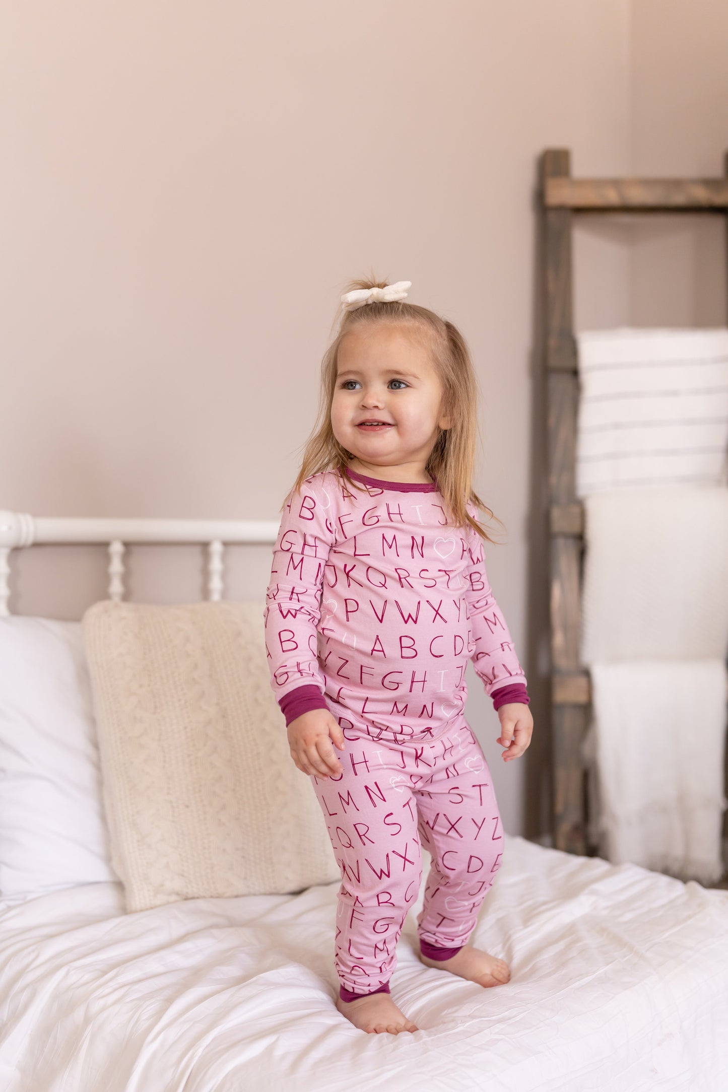 I <3 U ABC 2pc Bamboo Pajamas - Berry