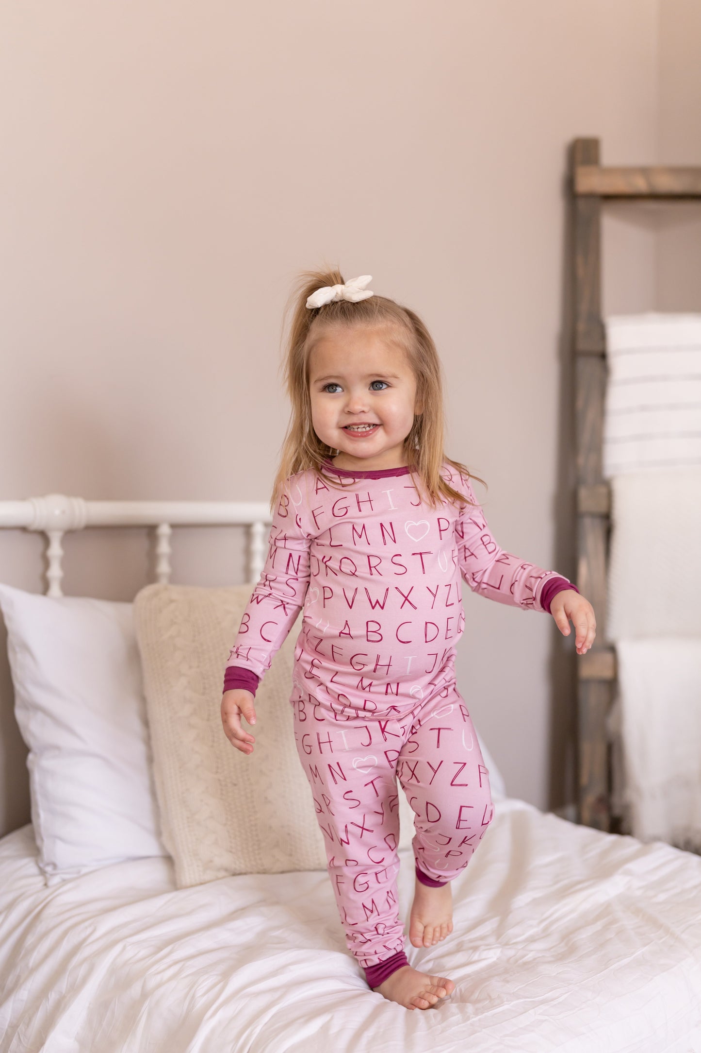 I <3 U ABC 2pc Bamboo Pajamas - Berry