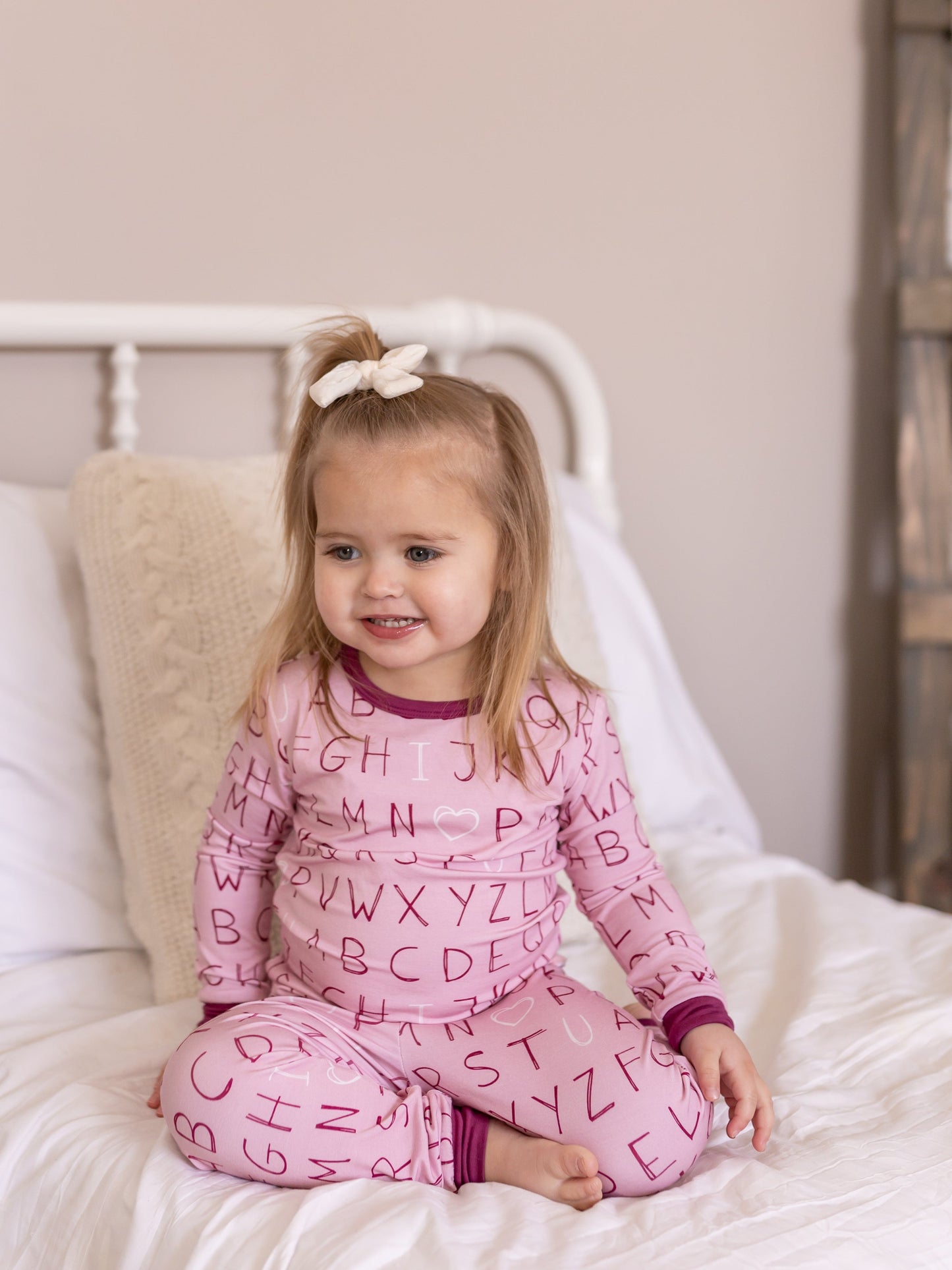 I <3 U ABC 2pc Bamboo Pajamas - Berry
