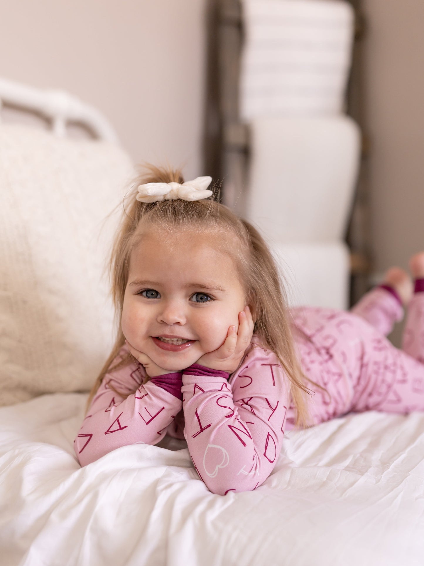 I <3 U ABC 2pc Bamboo Pajamas - Berry