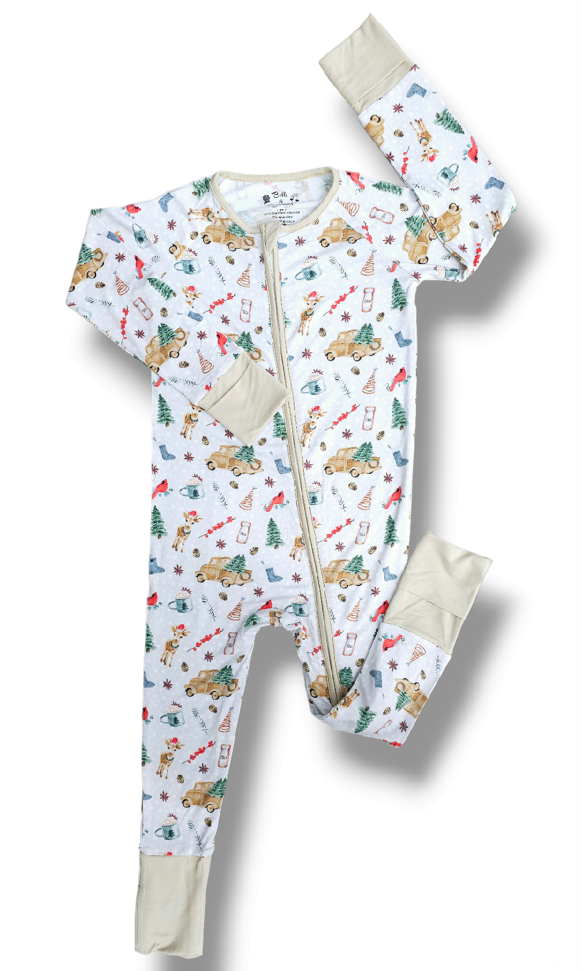 Holly Bells Convertible Footie Pajama