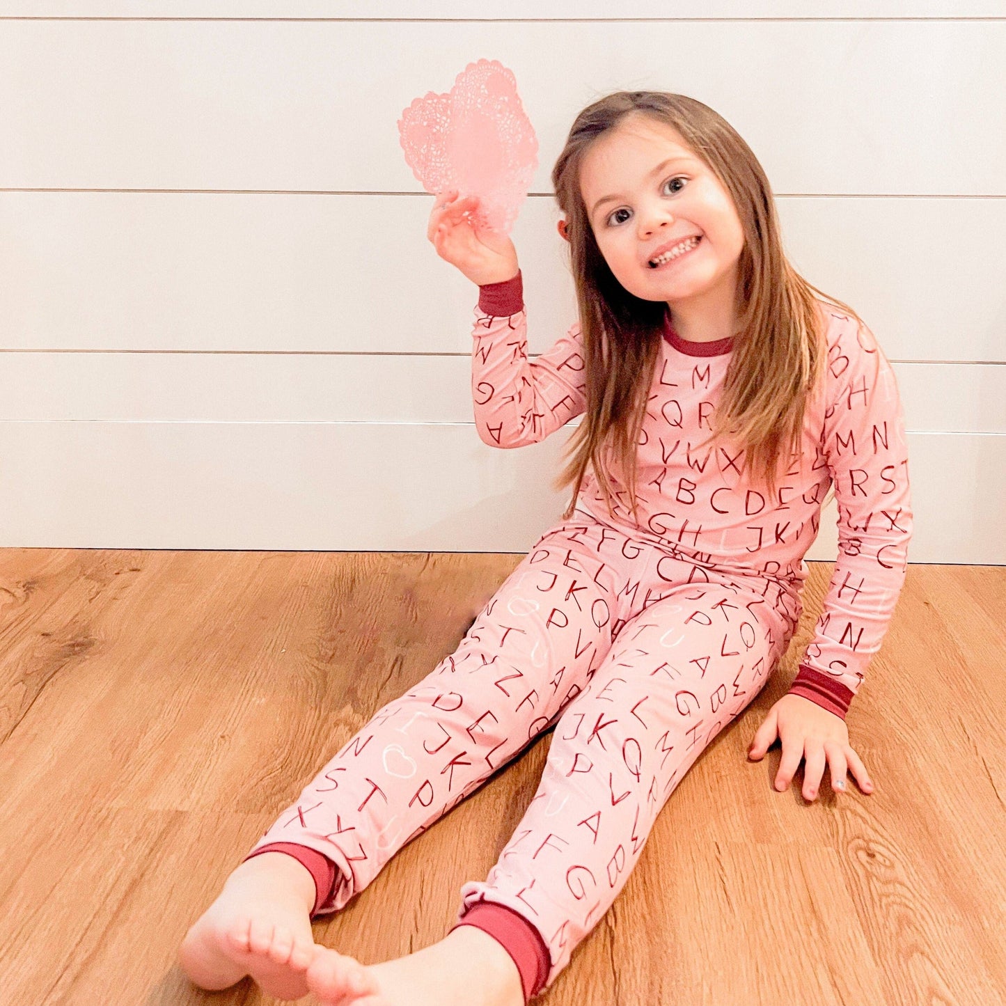 I <3 U ABC 2pc Bamboo Pajamas - Berry