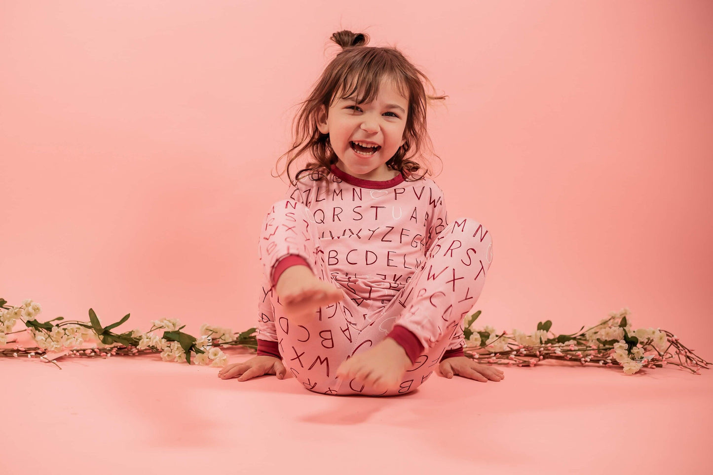 I <3 U ABC 2pc Bamboo Pajamas - Berry