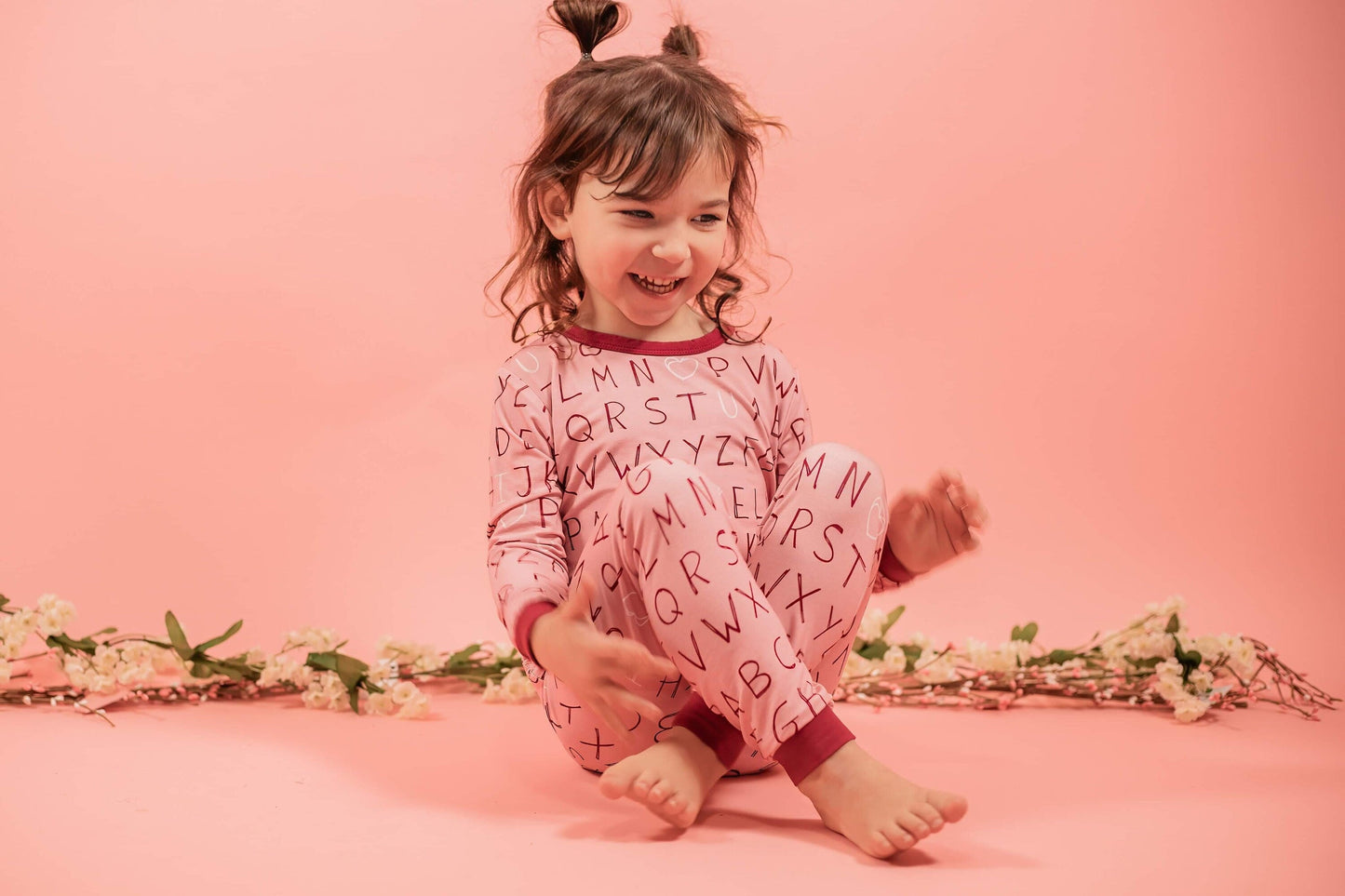 I <3 U ABC 2pc Bamboo Pajamas - Berry