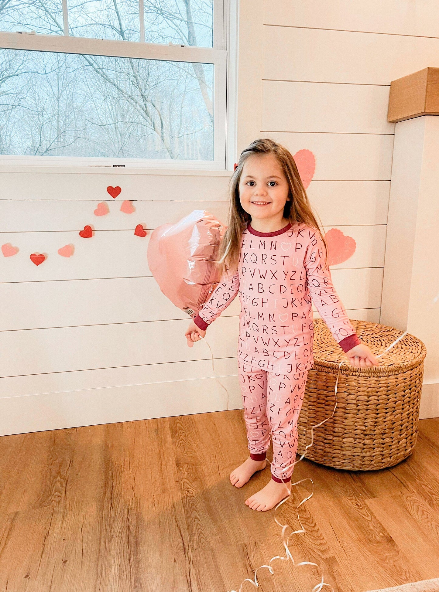 I <3 U ABC 2pc Bamboo Pajamas - Berry