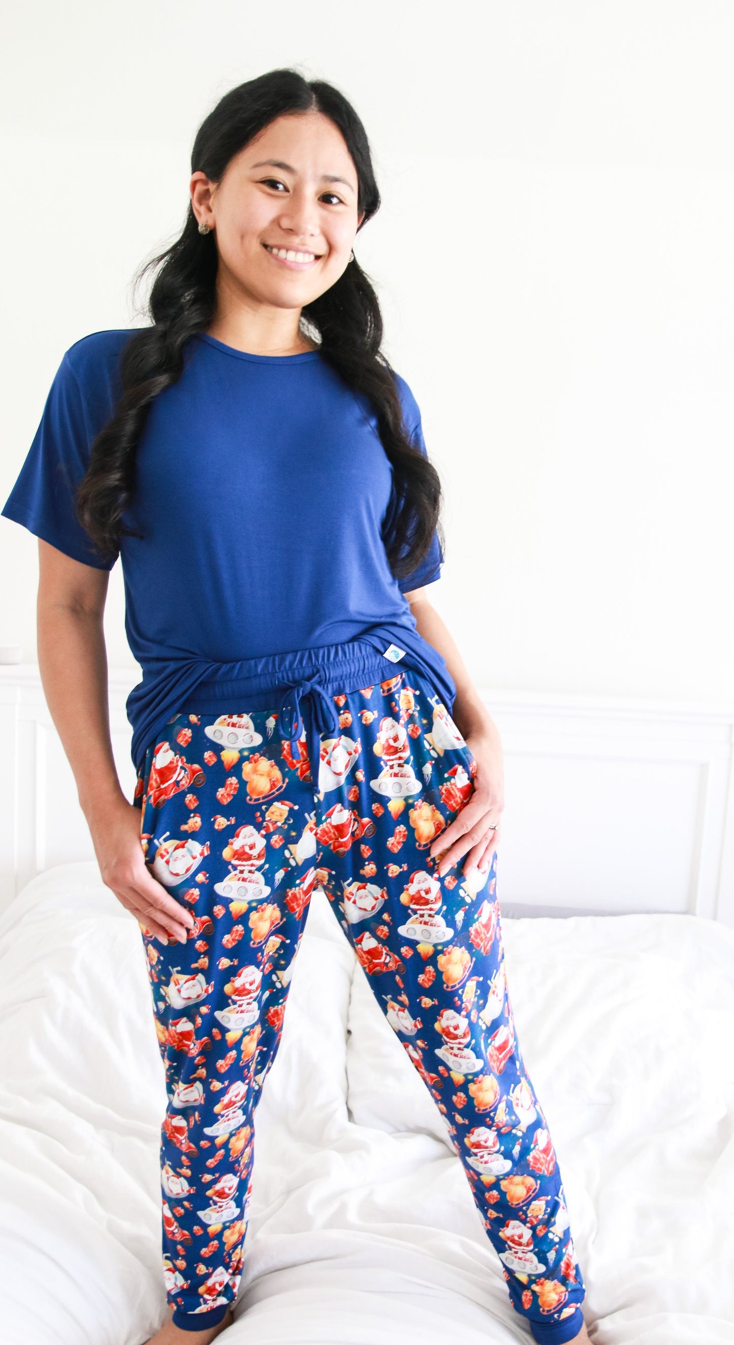 Tis the Sea-Sun (Santa) Women's Short Sleeve PJ Set