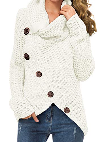 Womens Casual Turtle Cowl Neck Pullover Sweater