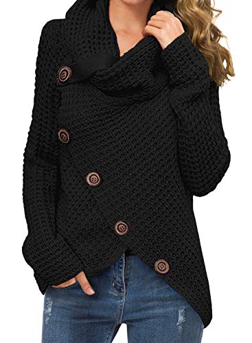 Womens Casual Turtle Cowl Neck Pullover Sweater