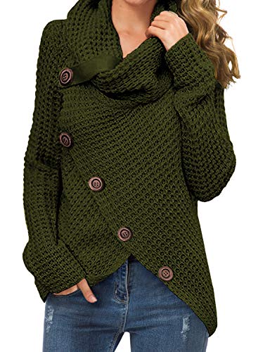 Womens Casual Turtle Cowl Neck Pullover Sweater