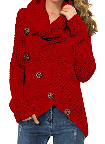 Womens Casual Turtle Cowl Neck Pullover Sweater