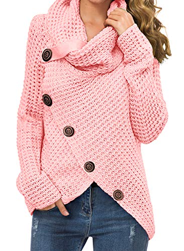 Womens Casual Turtle Cowl Neck Pullover Sweater