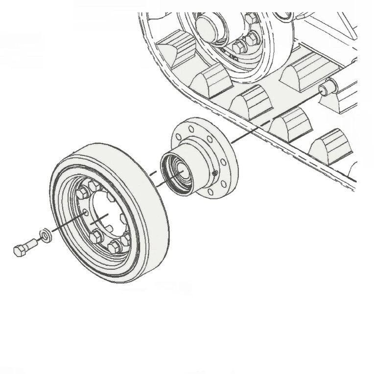 RUBBER MIDDLE BOGIE WHEEL KIT W/ HUB FOR CAT 257D 247B3 3897585