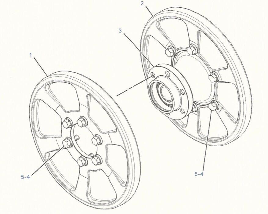 STEEL IDLER 15" WHEEL KIT W/ HUB FITS CAT 277C 287C 297C