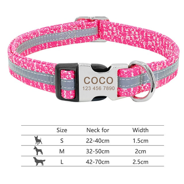 Personalized Pet Collar Engraved ID Tag Nameplate