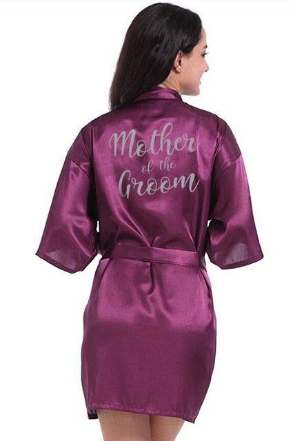 Purple Satin Robe Bride Bridesmaid