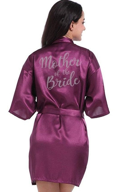 Purple Satin Robe Bride Bridesmaid
