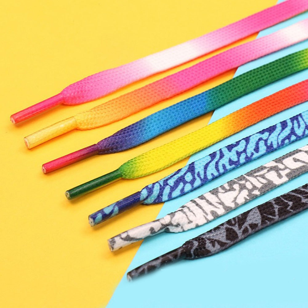 Colorful Print Sneaker Shoe Laces Flat Shoestrings
