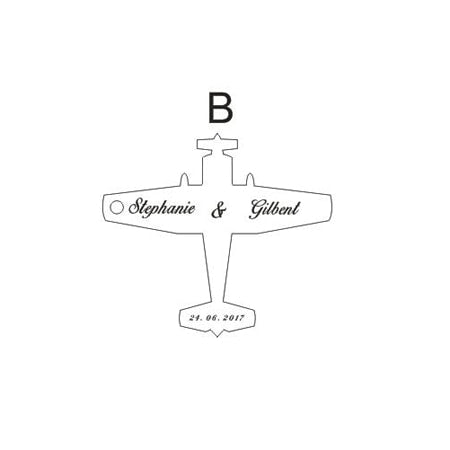 50pcs Personalized Destination Wedding Wooden Airplane Tags