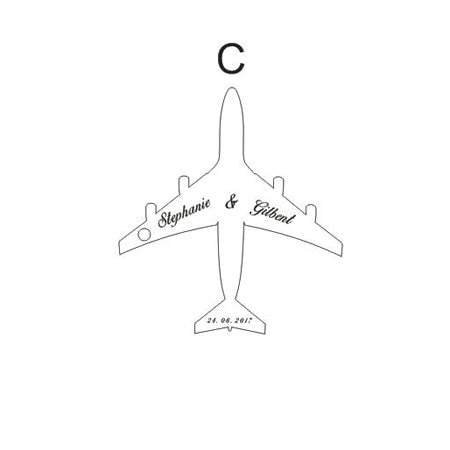 50pcs Personalized Destination Wedding Wooden Airplane Tags