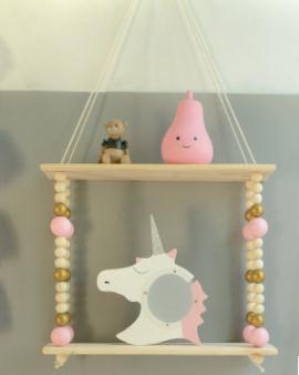 Kids Room Wooden Wall Hanging Shelf Nordic Decor