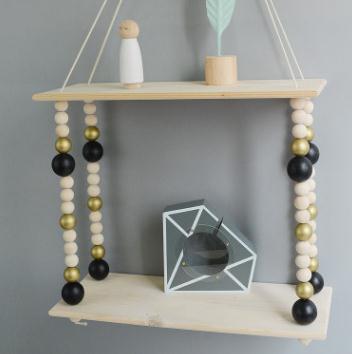 Kids Room Wooden Wall Hanging Shelf Nordic Decor