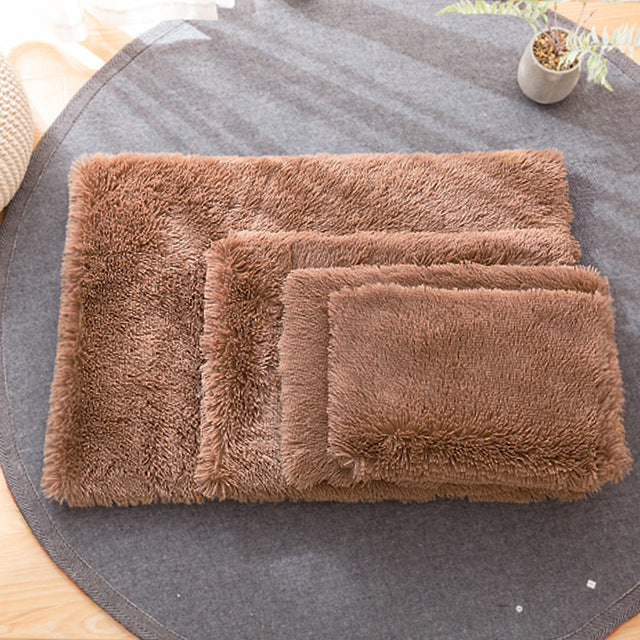 Plush Dog Cat Bed Soft Cushion Warm