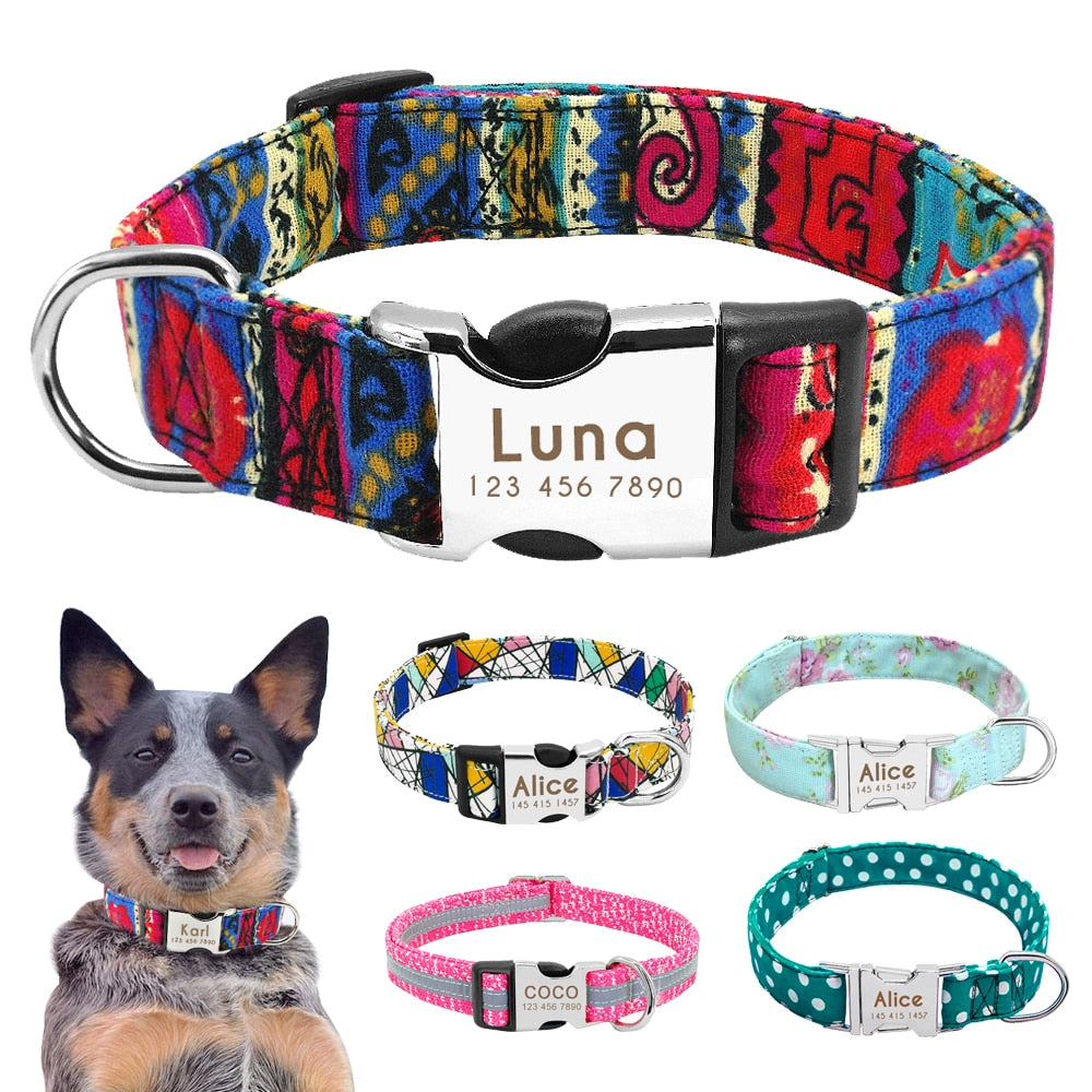 Personalized Pet Collar Engraved ID Tag Nameplate