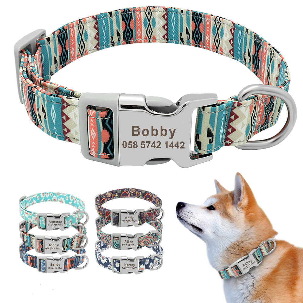 Customized Colorful Pet Collar Engraved ID Name Tag
