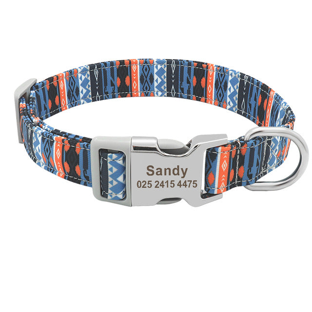 Customized Colorful Pet Collar Engraved ID Name Tag