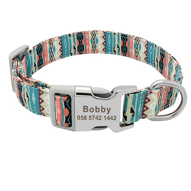 Customized Colorful Pet Collar Engraved ID Name Tag