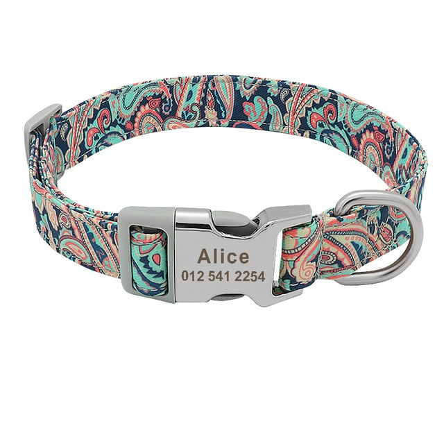 Customized Colorful Pet Collar Engraved ID Name Tag