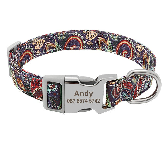 Customized Colorful Pet Collar Engraved ID Name Tag