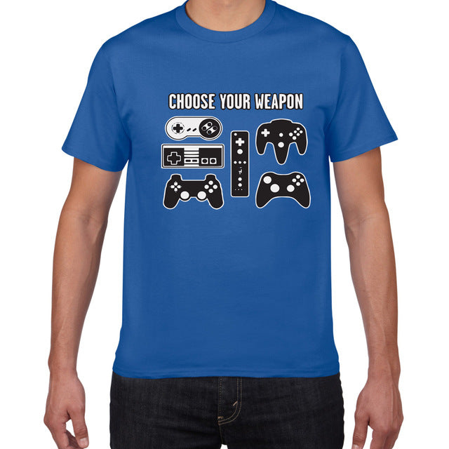 Mens Funny Choose Your Weapon Gamer Video Games Tshirt Top Tee