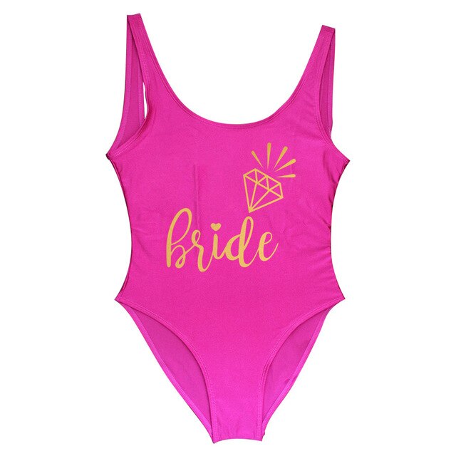 Bachelorette One Piece Swimsuit Bride Squad