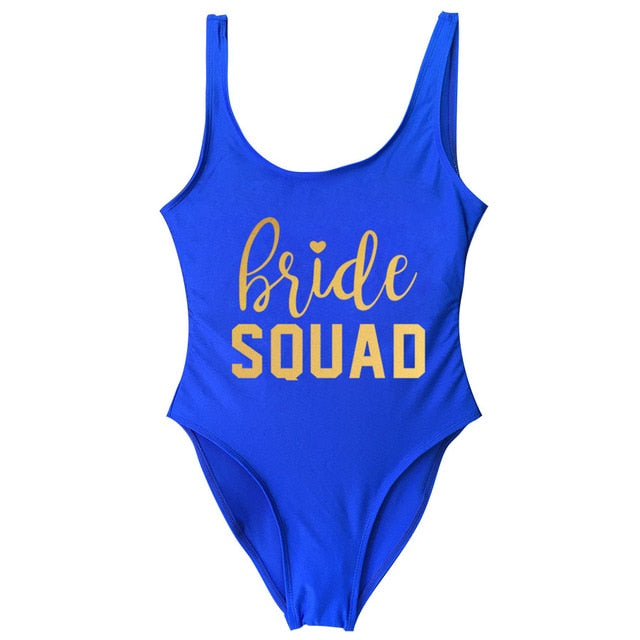 Bachelorette One Piece Swimsuit Bride Squad
