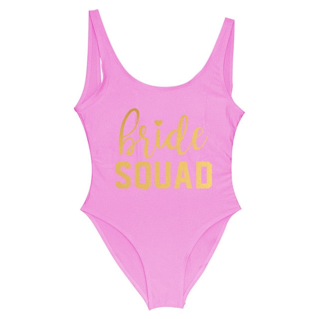 Bachelorette One Piece Swimsuit Bride Squad