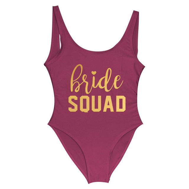 Bachelorette One Piece Swimsuit Bride Squad