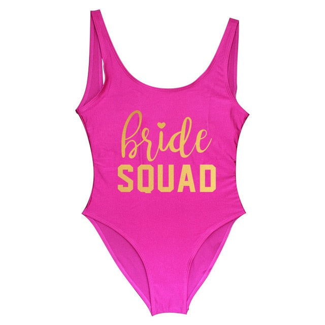 Bachelorette One Piece Swimsuit Bride Squad