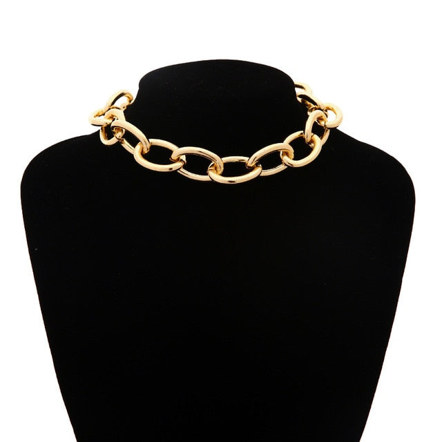 Vintage Chunky Chain Choker Necklace