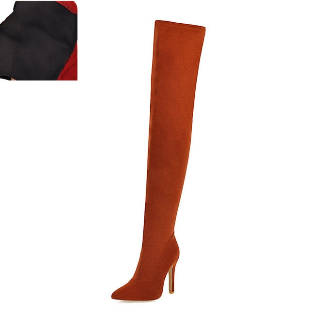 4 COLORS Over the Knee High Heel Boots /Botas de mujer