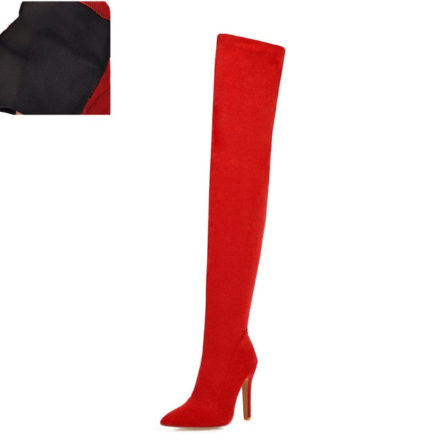 4 COLORS Over the Knee High Heel Boots /Botas de mujer