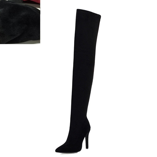4 COLORS Over the Knee High Heel Boots /Botas de mujer
